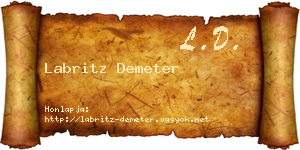 Labritz Demeter névjegykártya